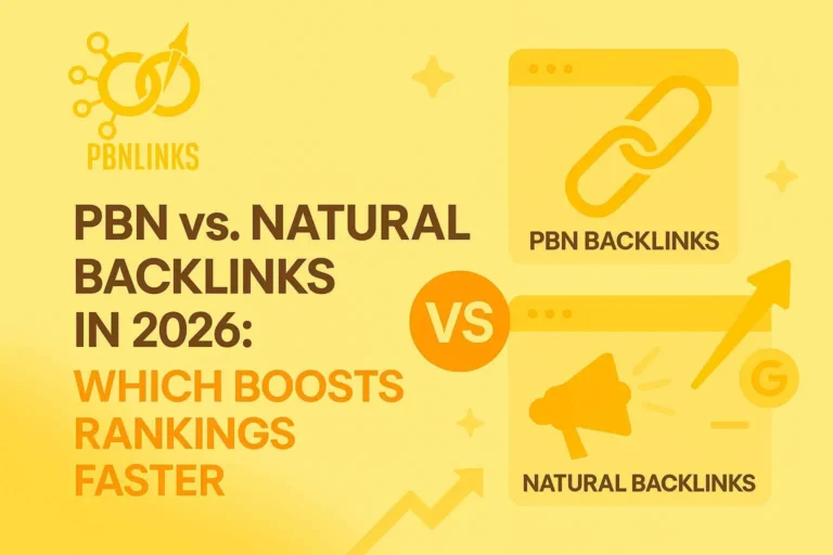 Visual comparison of PBN links versus natural backlinks in 2026, showing which strategy delivers faster rankings and long-term SEO growth.
