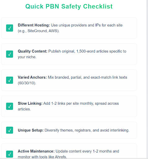 Quick PBN Safety Checklist