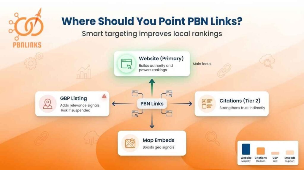 where to point pbn links local seo