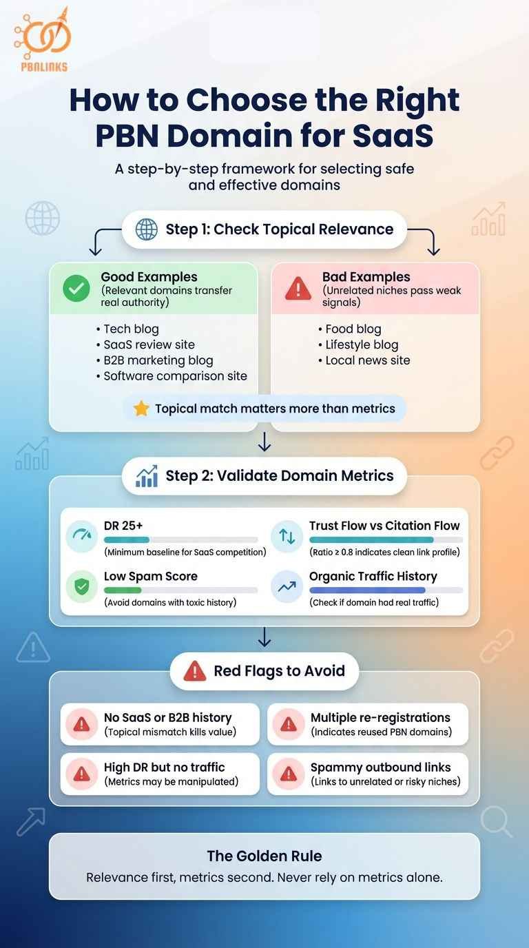 How To Choose Pbn Domain For Saas Campaign infographic