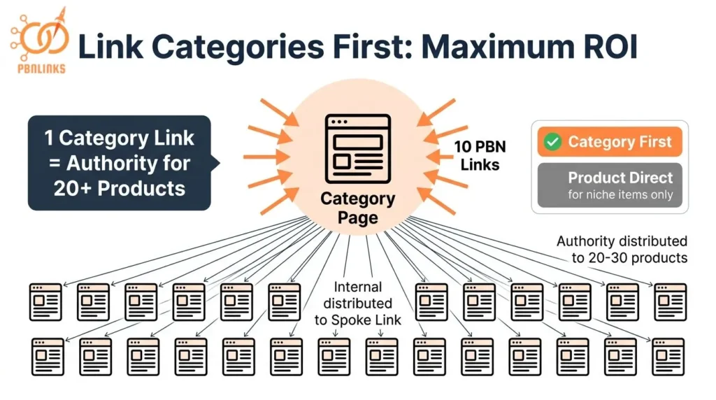 category vs product pages link priority