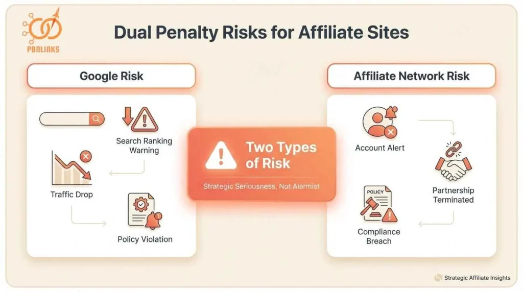 dual penalty risks for affiliate sites