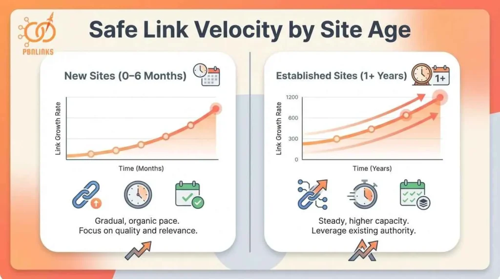 safe link velocity by site age