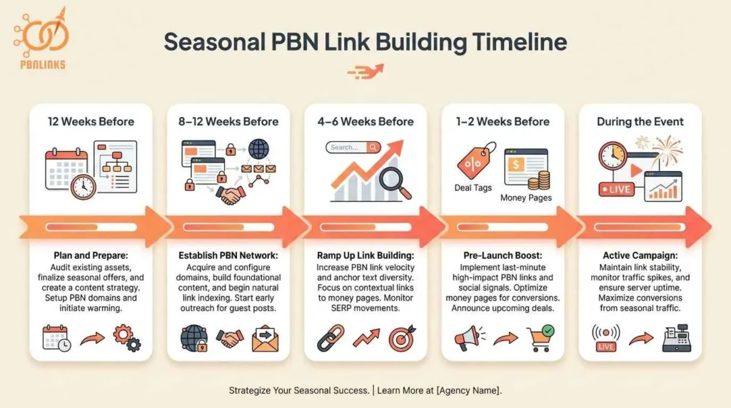 seasonal pbn link building timeline