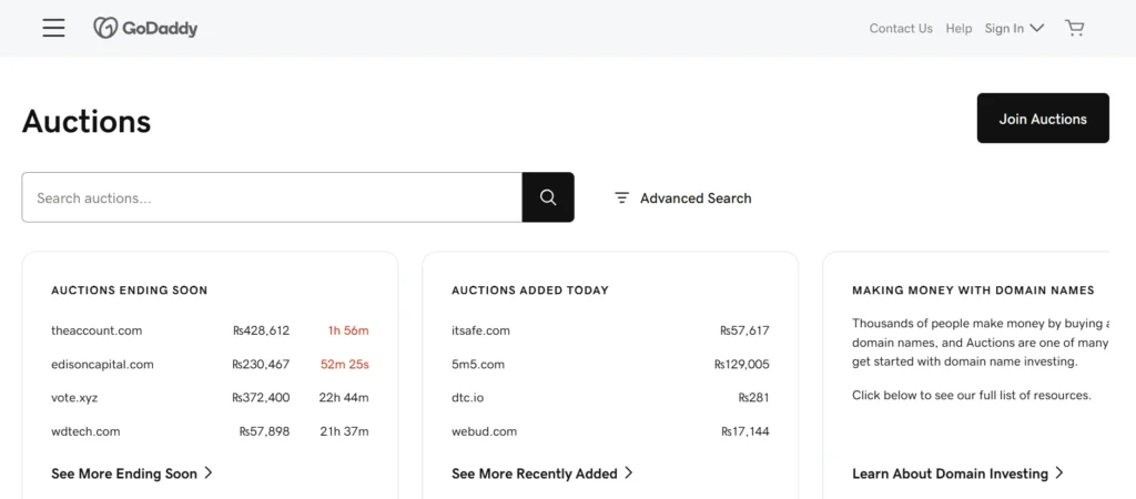 GoDaddy Auctions