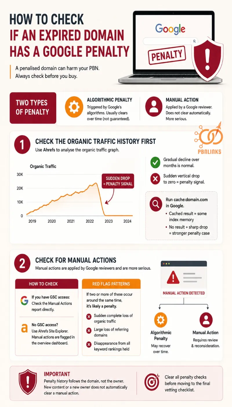 How to Check If an Expired Domain Has a Google Penalty infographic