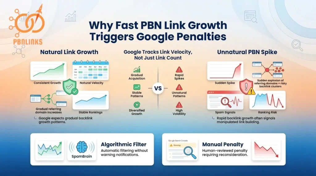 why fast pbn link growth triggers google penalties