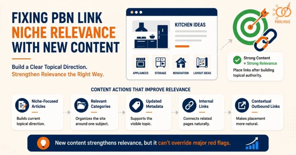 Fixing PBN Link Niche Relevance with New Content
