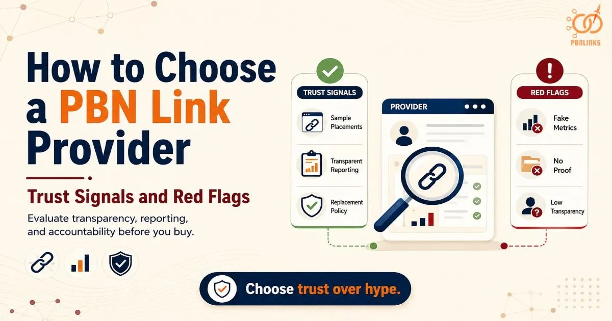 PBN Link Provider Guide Explaining Trust Signals and Red Flags