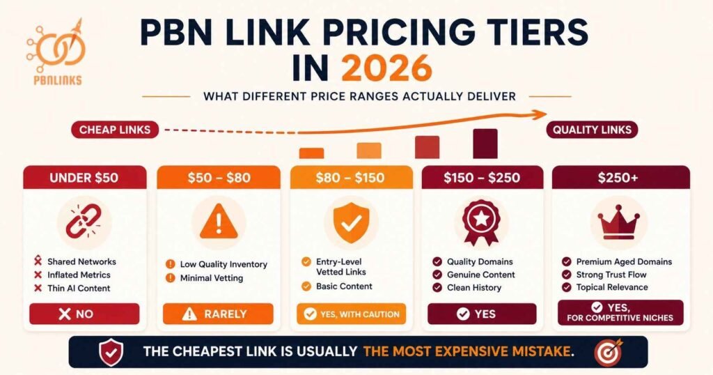 PBN link pricing tiers in 2026