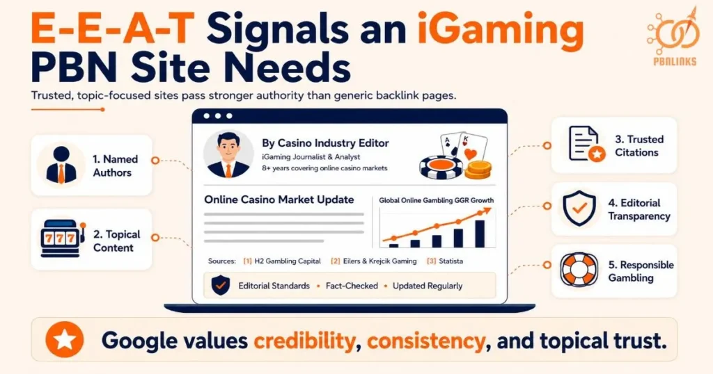 E-E-A-T Signals an iGaming PBN Site Needs