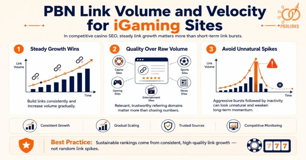PBN Link Volume and Velocity for iGaming Sites