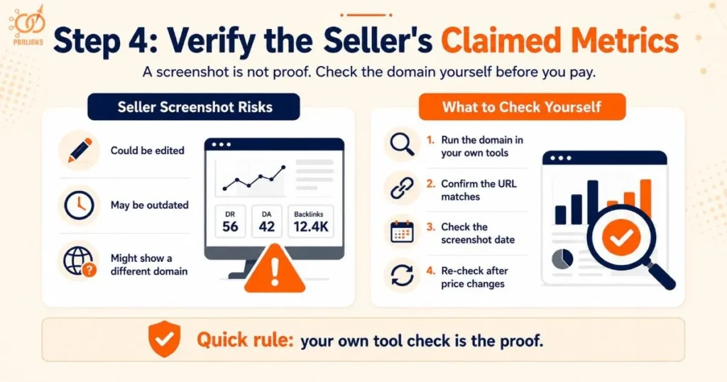 Independently Verify the Seller_s Claimed Metrics