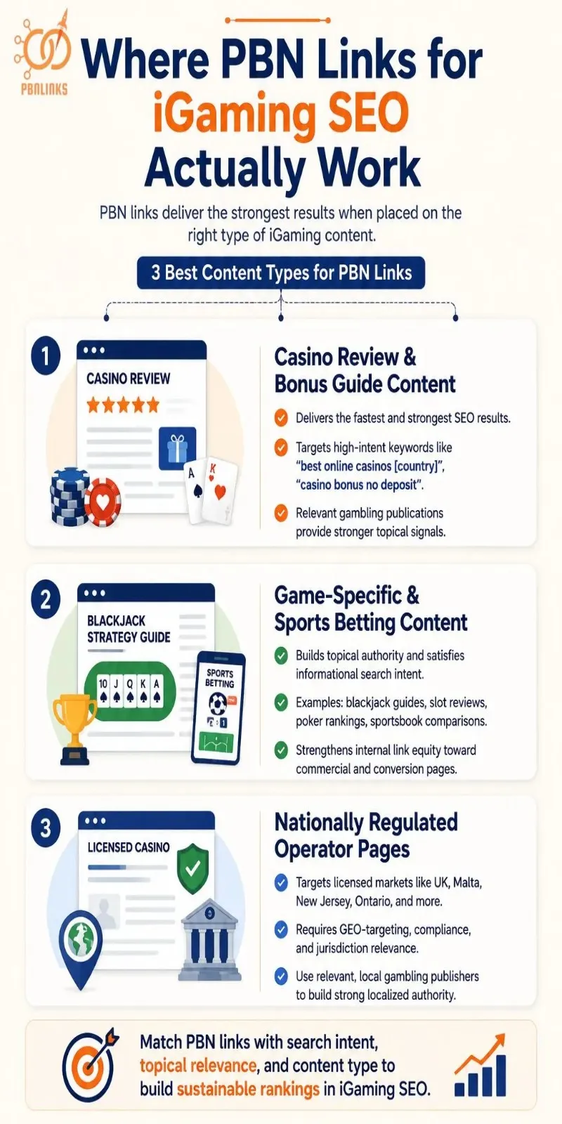 Where PBN Links for iGaming SEO Actually Work infographic