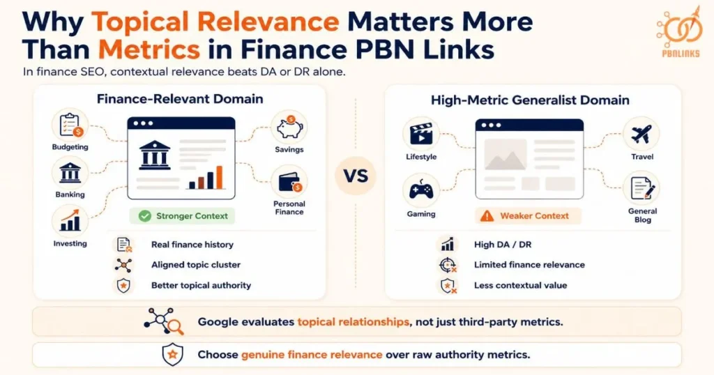 Why Topical Relevance Matters More Than Metrics in Finance PBN Links
