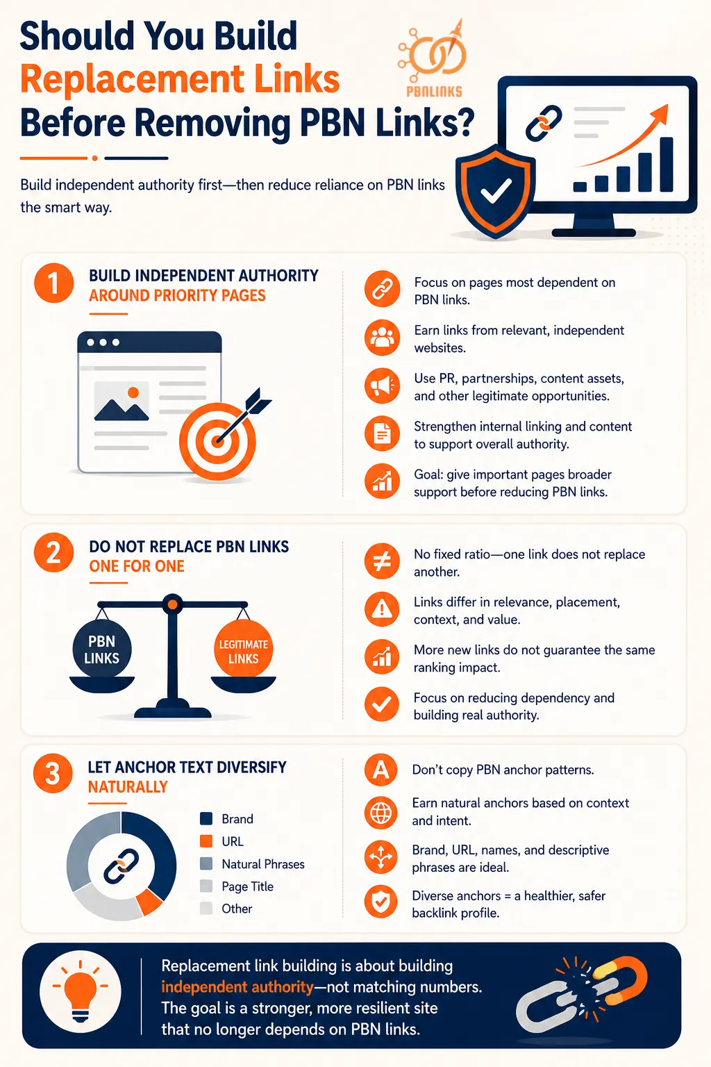Should You Build Replacement Links Before Removing PBN Links infographic
