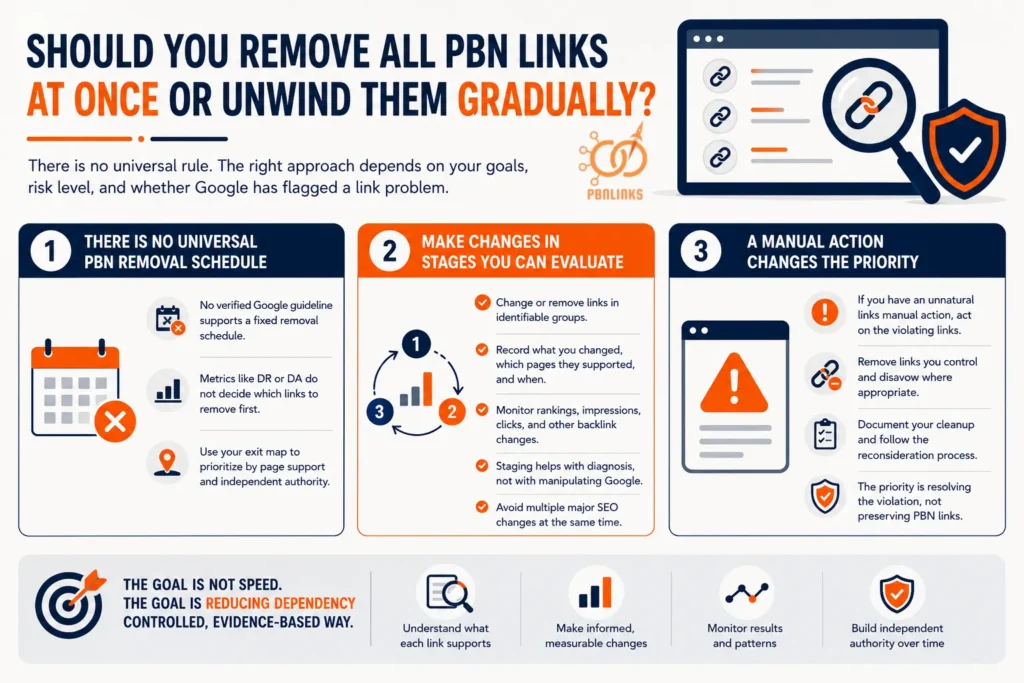 Should You Remove All PBN Links at Once or Unwind Them Gradually