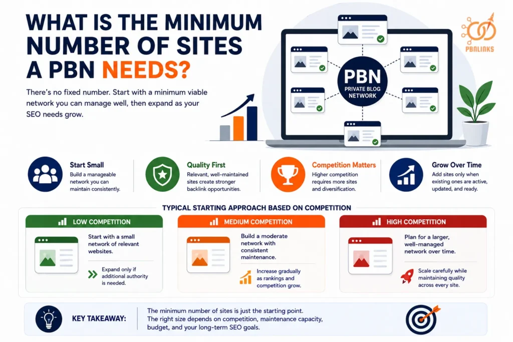 What Is the Minimum Number of Sites a PBN Needs
