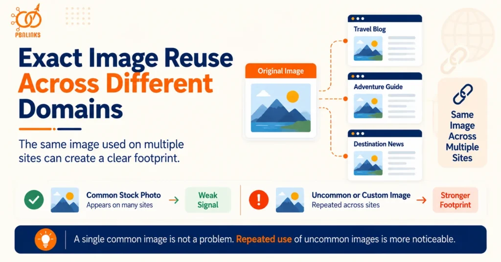 Exact Image Reuse Across Different Domains