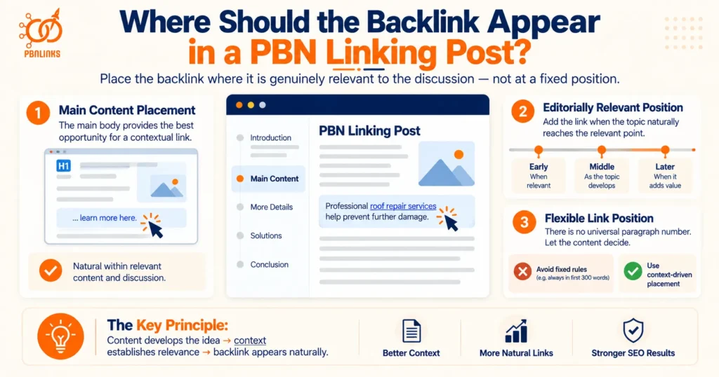 Where Should the Backlink Appear in a PBN Linking Post