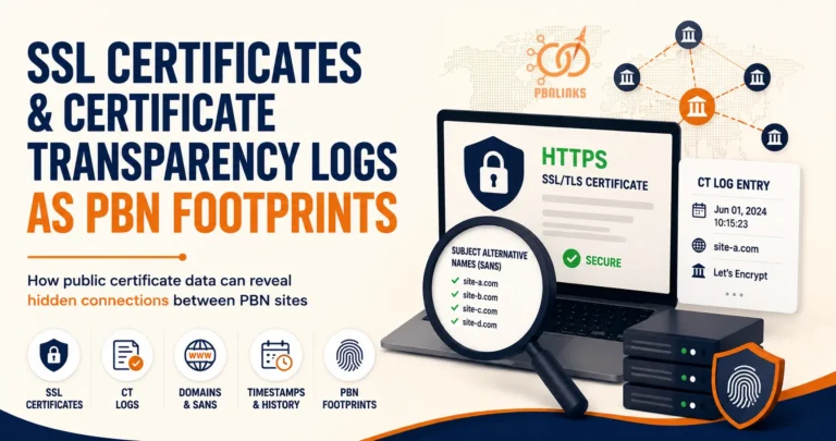 SSL certificates and certificate transparency logs diagram showing private blog network footprint analysis