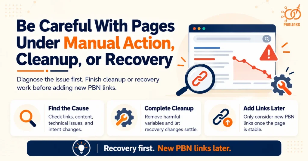 Be Careful With Pages Under Manual Action  Cleanup or Recovery