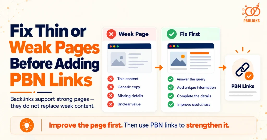 Fix Thin or Weak Pages Before Adding PBN Links