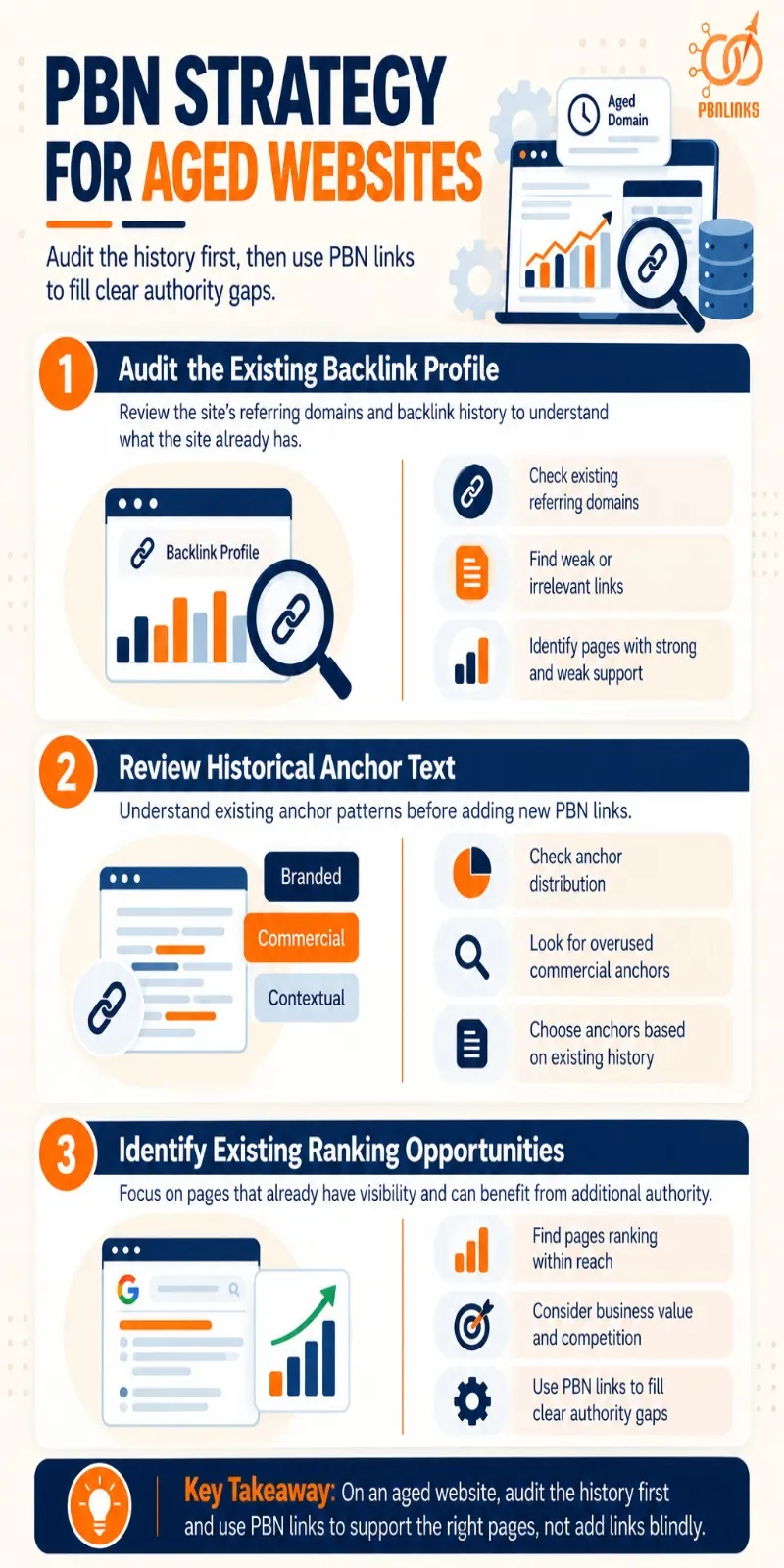 PBN Strategy for Aged Websites infographic